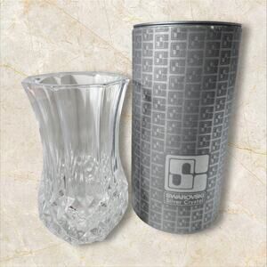 NIB Swarovski Silver Crystal bud vase. 5" tall. Gift quality